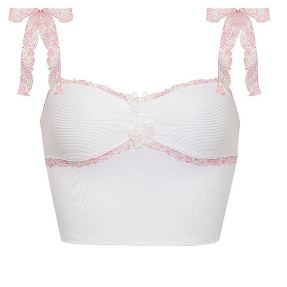 For Love & Lemons Hailey Rib Top Size Medium - Picture 2 of 10